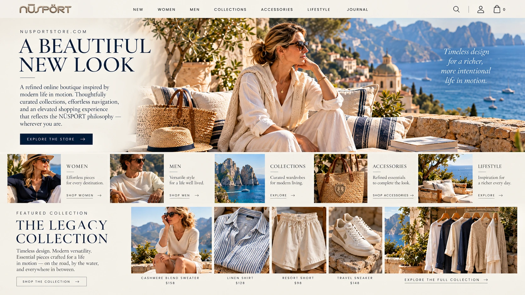 NŪSPÖRT future online boutique editorial concept: A BEAUTIFUL NEW LOOK