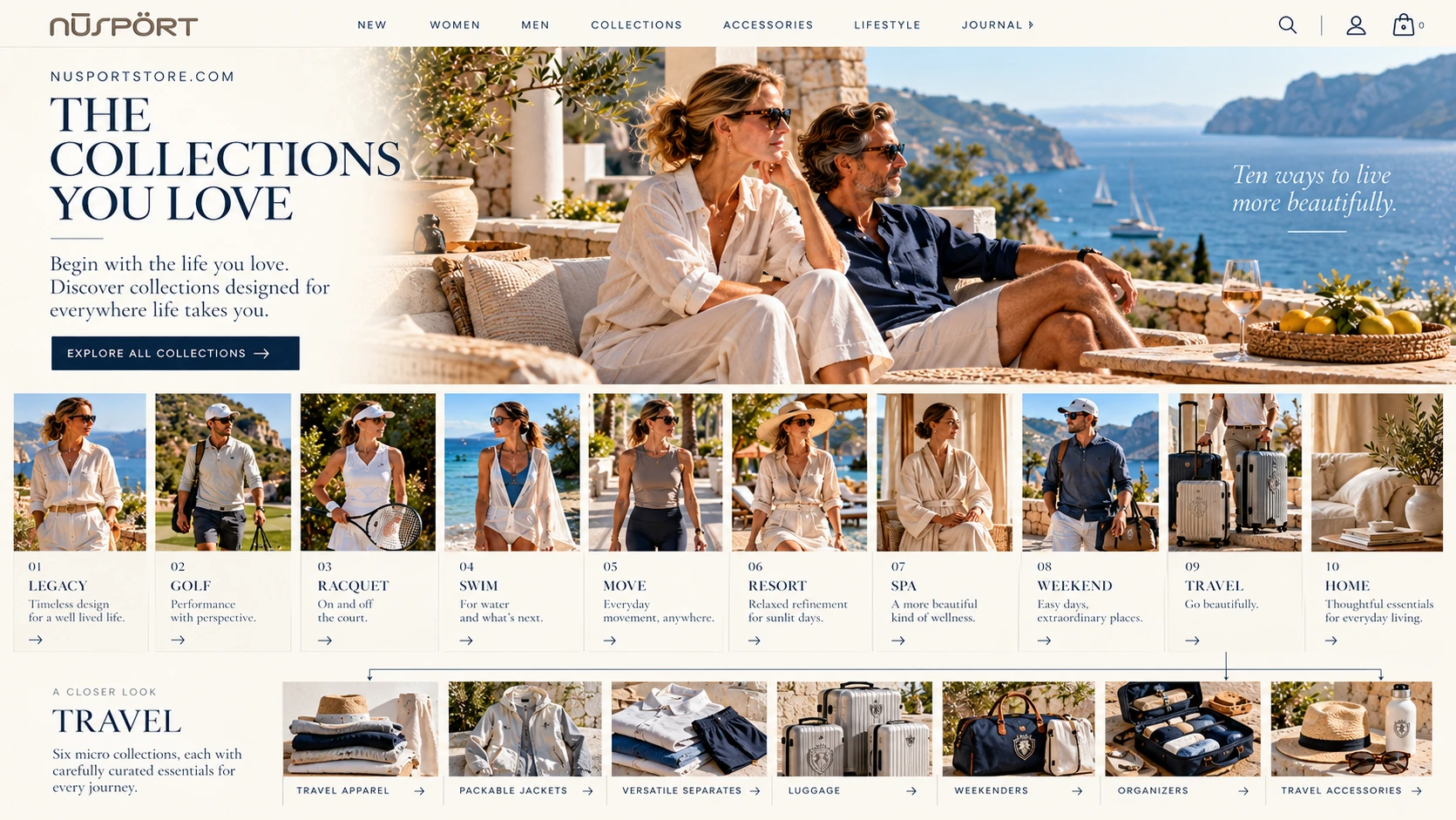 NŪSPÖRT future online boutique editorial concept: THE COLLECTIONS YOU LOVE